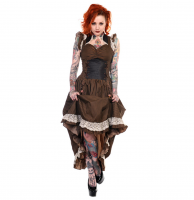 Viktoriánské vintage šaty / steampunk šaty Banned - BADBN505brown