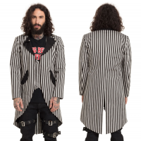 Freakshow Coat kabát černý / bílý pruhovaný Jawbreaker - LDSJKA3902