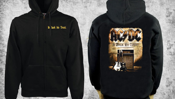 AC/DC - In Rock We Trust - schwarze Herren-Kapuzenjacke mit Reißverschluss