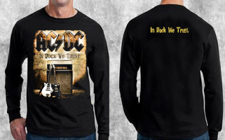 AC/DC - In Rock We Trust - schwarzes Herren-Langarm-T-Shirt
