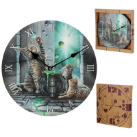 Wanduhr Katzen und Blasen, Design Lisa Parker
