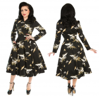 Rockn Roll šaty Birdie Floral Swing Dress - HRDR112