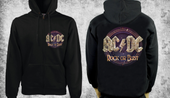 AC/DC - Rock Or Bust - schwarze Herren-Kapuzenjacke mit Reißverschluss