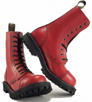 STEEL boty 10 oček červené