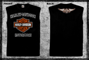 HARLEY DAVIDSON - Motorcycle Sign - černé pánské tričko bez rukávů