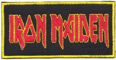 IRON MAIDEN - Red/Black/Yellow Logo - nažehlovací nášivka