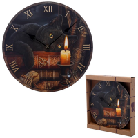 Wanduhr Katze und Bücher, Design Lisa Parker