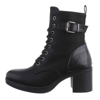 Damen Stiefeletten mit hohem Absatz - schwarz - 5226-black