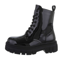 Damen Schnürstiefeletten - schwarz - DES901M-black