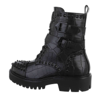 Damen Schnürstiefeletten - schwarz - LA-173-black