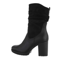 Damen Stiefeletten mit hohem Absatz - schwarz - HFN-1176-black