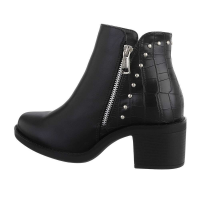 Damen Stiefeletten mit hohem Absatz - schwarz - FJ202-black