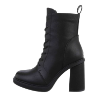 Damen Stiefeletten mit hohem Absatz - schwarz - 3716 - black