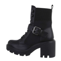 Damen Schnürstiefeletten - schwarz - 4218-black
