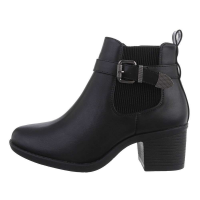 Damen Stiefeletten mit hohem Absatz - schwarz - BL058-black
