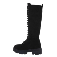 Damen Schnürstiefel - schwarz - 6688-12-black