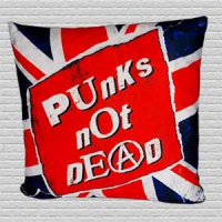 PUNKS NOT DEAD - Slogan na UK zástavě - polštář