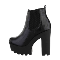 Damenstiefeletten mit hohem Absatz - schwarz - OM293-1-black!SET