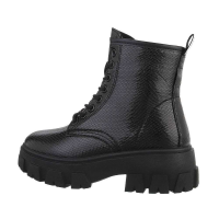 Damen-Schnürstiefeletten - schwarz - 883-2-black!SET
