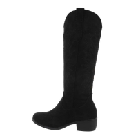 Dámské westernové a motorkářské boty - černé - S1763-1A-black!SET