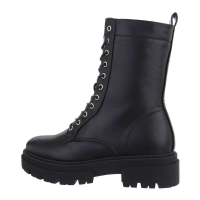 Damen-Schnürstiefeletten - schwarz - F2122-black!SET