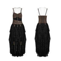 HARPY DRESS BLACK-BROWN - WQ-345/BK-CO