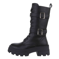 Damen Schnürstiefel - schwarz - HQ7740-black