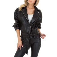 Damen-Bikerjacke von JCL - schwarz - KL-03058-black