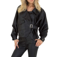 Damen-Bikerjacke von JCL - schwarz - KL-03420-black