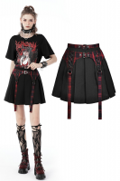 DARK PASSENGER TARTAN BLACK SKIRT - KW239