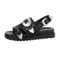 Damen-Keilsandaletten - schwarz - DM285-black