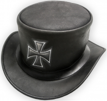 Kožený Cylindr  Anlin černý s křížem 12 cm - LH22989