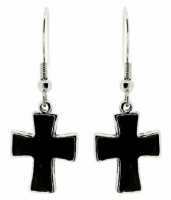 Ohrringe mit Kreuz, schwarz - OHR036