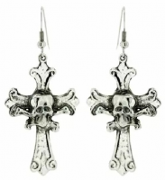 Ohrringe Kreuz Totenkopf - OHR089