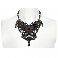 BUTTERFLY RELIQUARY BLACK NECKLACE - WS-778/BK