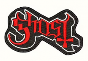 GHOST - Red White Logo - nažehlovací nášivka