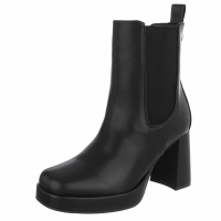 Damen-Stiefeletten mit hohem Absatz - Schwarz - 6393-blackSET
