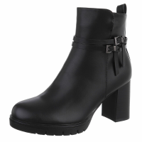 Damen-Stiefeletten mit hohem Absatz - Schwarz - XJ-938-blackSET