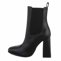 Damen-Stiefeletten mit hohem Absatz - Schwarz - 1002-blackSET