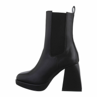 Damen-Stiefeletten mit hohem Absatz - Schwarz - 5892-blackSET