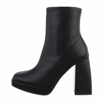 Damen-Stiefeletten mit hohem Absatz - Schwarz - CH805-blackSET