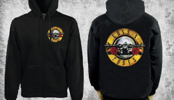 GUNS N ROSES - Classic Logo - schwarzer Herren-Zip-Hoodie