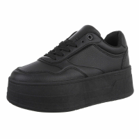 Damen Low-Top Sneaker - schwarz -  777-16-blackSET