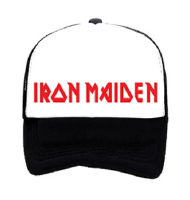 IRON MAIDEN - Logo - černobílá síťkovaná kšiltovka model Trucker