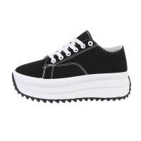 Damen niedrige Sneaker - schwarz - LT230-2-blackSET