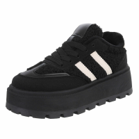 Damen niedrige Sneaker - schwarz - 24886-blackSET