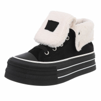 Damen hohe Sneaker - schwarz - 25807-blackSET