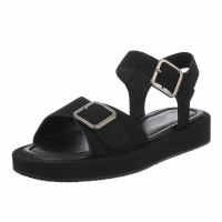 Damen Keilsandaletten - schwarz - NN616-blackSET