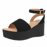 Damen Keilsandaletten - schwarz - LOLO23-blackSET