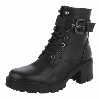 Damen Schnürstiefeletten - schwarz - 9352-blackSET
